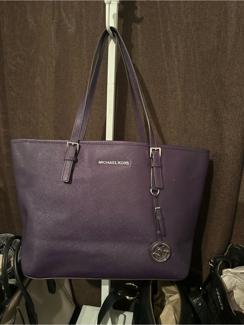 Michael Kors Purple Saffiano Leather Tote